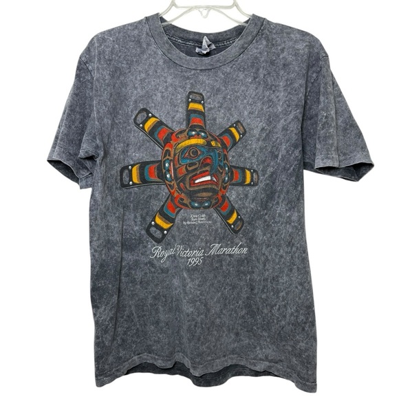 Vintage 1995 Royal Victoria Marathon T-Shirt Size Med Single Stitch Gildan Heavy - Picture 1 of 7